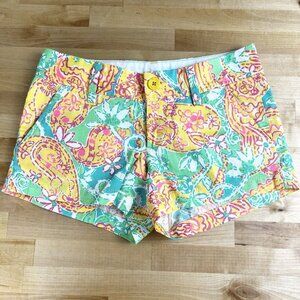 LILLY‎ PULITZER The Walsh Short Size 000 Pop Goes the Lemur Low Rise 3" Inseam